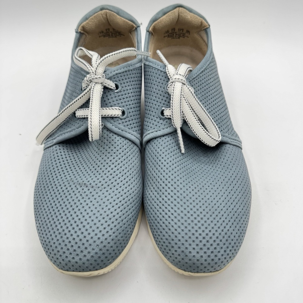 Naturalizer Sneaker Womens Sz 7.5M Blue Jaque Lace Up Perforated Casual Leather